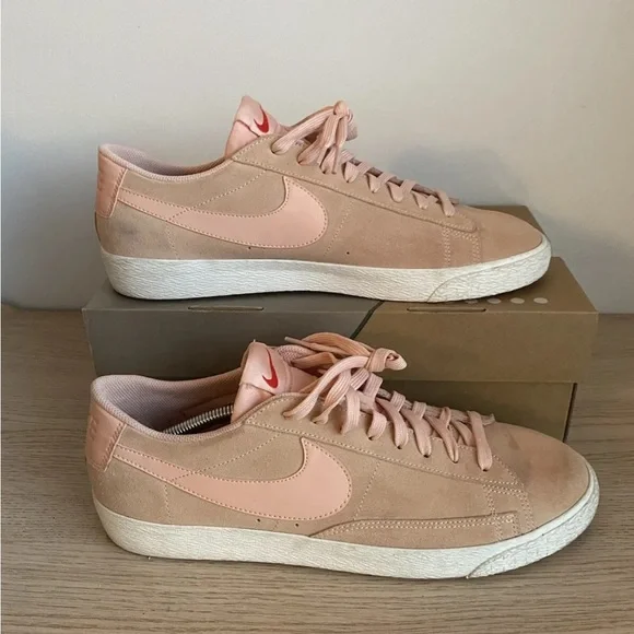 Nike SB Blazer Low Pink Orange Suede Lace-Up Sneakers 371760-801- Mens Size 12 - Picture 3 of 11